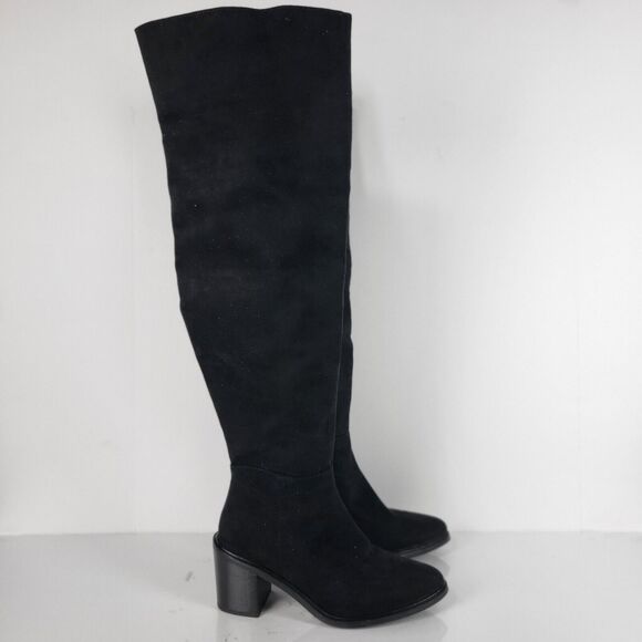 Seychelles Paradise City Leather Over the Knee Boots Black Size 7.5 - Picture 6 of 15